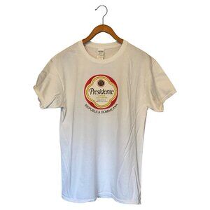 Presidente Cerveza Tipo Pilsner White S/S T-Shirt Men's L Republica Dominicana